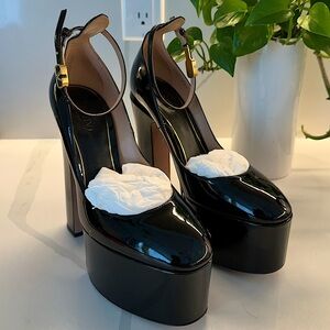 AUTHENTIC — Valentino Black Tango Heels (37)